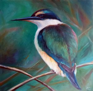 painting of kingfisher bird